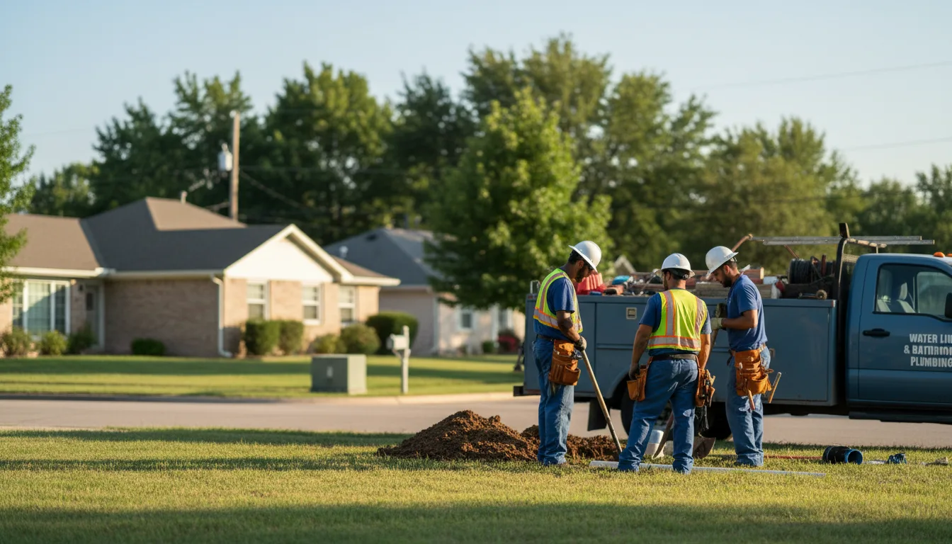 Residential water line and bathroom plumbing service in Essexville, MI